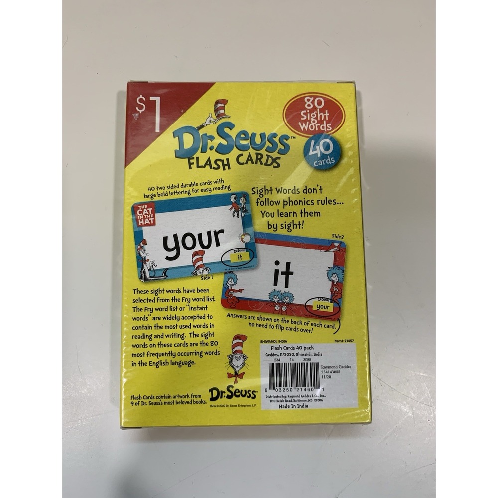 Dr. Seuss 40 Sight Words Flash Cards, New In Packaging! - Picture 2 of 2